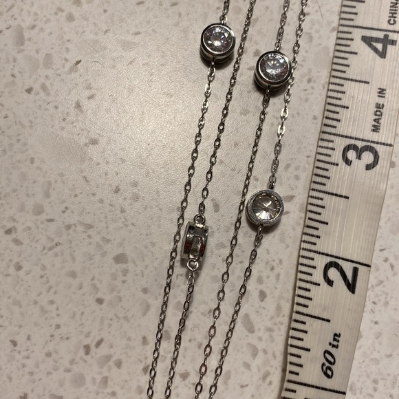 Long necklace made of silver chain and large gemstones - Picture 4 of 4